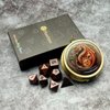 Haxtec Mini Dice Set with Keychain Dice Case 10mm Mini Metal DND Dice Antique Copper Metal Dice Set D&D Portable 7PCS Dice Set DND Gift Stocking Stuffers