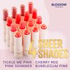 Blossom Double Take Moisturizing Lip Balm with Shea Butter, Flower Shaped Dual Tinted, 0.13oz/3.6g, Tickle Me Pink