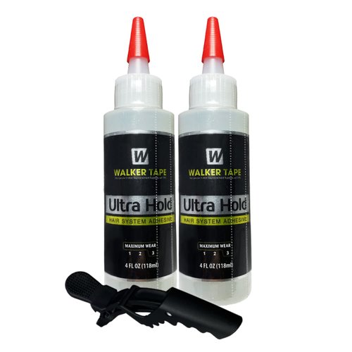 2pcs Ultra Hold Hair System Adhesive 4oz w/Hair Sectioning Clip Bundle Pack | Waterproof Invisibl...