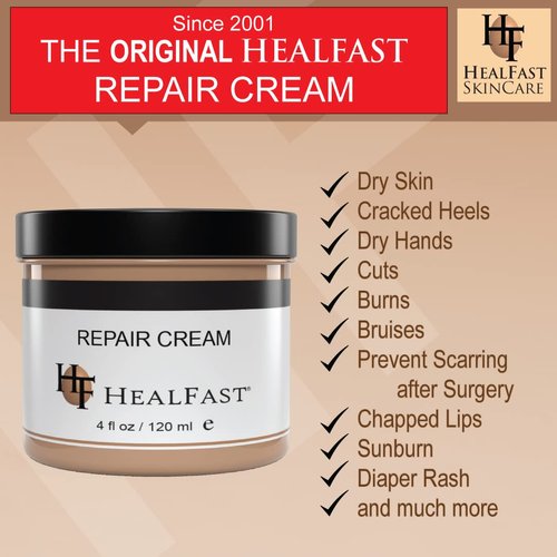 HealFast Skin Repair Cream 4 Oz – Moisturizing Cream for Dry, Itchy and Sensitive Skin – Fights Rashes, Dryness, Stretch Marks, Sunburn and Bed Sores – Herbal and Food Based Ingredients