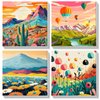 MISCER 4 Pack Paint by Numbers for Kids Adults,Landscape Paint by Number Kits for Kids, DIY Acrylic Oil Painting Suitable for Home Decoration (8x8inch)