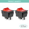 QTEATAK 2Pcs AC 20A/125V 15A/250V DPST 4 Pins 2 Position ON/Off Boat Rocker Toggle Switch with Red LED Light