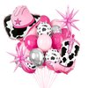 20Pcs Cowgirl Theme Party Decorations, Cow Print Balloons, Pink Star Balloons, Disco Cowgirl Party Decorations, Bachelorette Party Decorations for Western Theme Party Decorations
