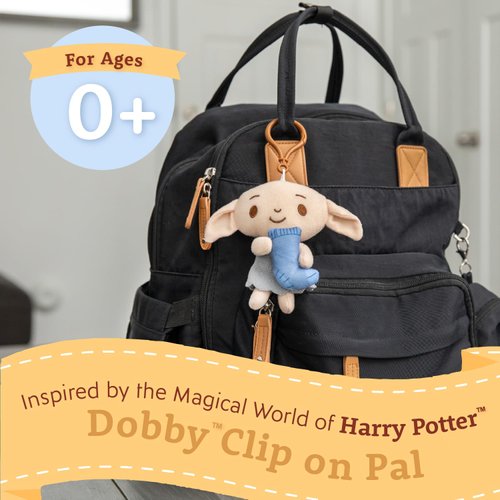 Harry Potter Dobby Plush Clip On Sensory Toys for Toddlers 1-3, Halloween Baby Toys & Learning Toys for Kids, Soft Elf Plushie Baby Halloween Toys