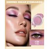 Shimmer Cream Eyeshadow, Ultra-Blendable Glitter Eye Shadow with Moisturizing Formula, Waterproof Long Lasting & Highly Pigmented, Single Creme Eyeshadow Metallic Highlighter Makeup for Women-03#Pink