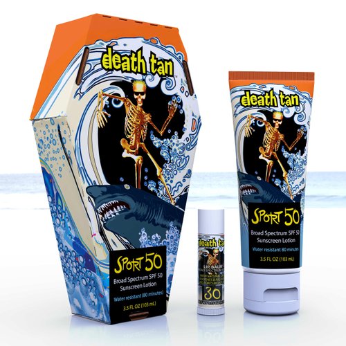 DEATH TAN SPF 50 Sport Sunscreen & SPF 30 Lip balm Combo Pack | Octinoxate & Oxybenzone Free | Sweat & Water-Resistant | Broad Spectrum UVA/UVB Sunscreen