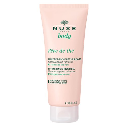 NUXE Rêve de Thé - Revitalising Body Wash with Green Tea - Ultra-Sensorial Nourishing Shower Gel with Glycerin, 6.7 Fl Oz
