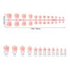 Mwoot 240Pcs Natural Fake Toenail Tips Set, Nail Art Toe Decoration Full Cover Pink White French False Toe Nail Tips for DIY Salon Foot Manicure Sticker Tools