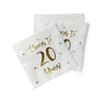 Cheers to 20 Years Cocktail Napkins | Happy 20th Birthday Decorations for Men and Women and Wedding Anniversary Party Decorations | 50-Pack 3-Ply Napkins | 5 x 5 inch Folded (White)
