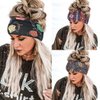 GORTIN Boho Headbands Black Yoga Stretch Hair Bands Leopard Wide Head Turban Head Bandeau Yoga Head Wraps Fashion Hair Accessory for Women and Girls Pack of 3 (Set 1)