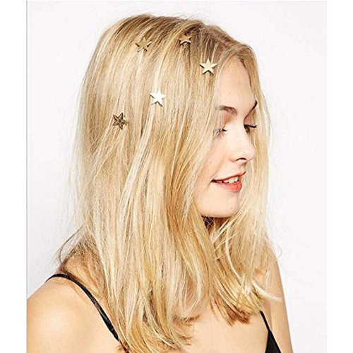 Yean Star Hair Clips Gold Hair Pins 5 Packs Make Up Headpieces for Women and Girls (Gold)