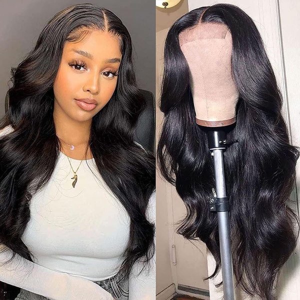 Siji Mei Body Wave Lace Front Wigs Human Hair for Black Women 4x4 Lace Closure Wigs Human Hair Pre Plucked 180% Density Brazilian Glueless Wigs Human Hair 30 Inch
