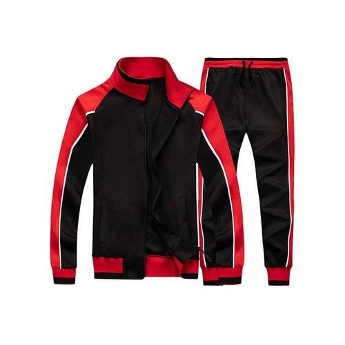 Litteking Men's Tracksuits Sweat Suit Casual Long Sleeve 2 Piece Outfit Sports Jogging Suits Set Black XL