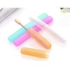 LASSUM 4 Pcs Colorful Plastic Toothbrush Case Portable Toothbrush Case Holder for Daily and Travel Use