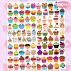 100 PCS Cupcake Temporary Tattoos Birthday Party Decorations Supplies Favors Sweet Tea Cupcake Dessert Candy Decor Tattoo Stickers Gifts For Game Boys Girls Classroom School Prizes Reward