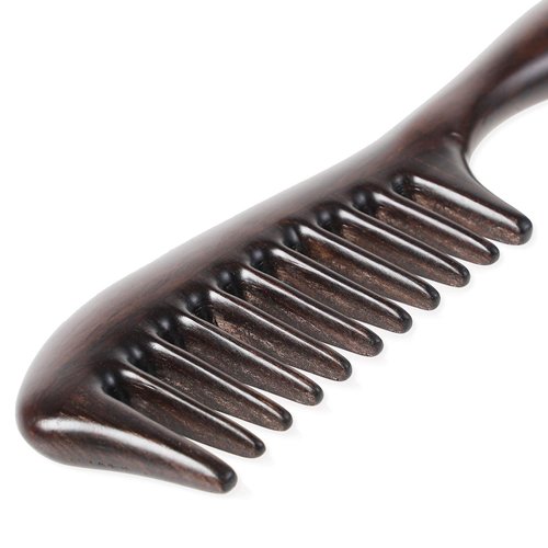 Onedor Handmade 100% Natural Black Sandalwood Hair Combs - Anti-Static Sandalwood Scent Natural Hair Detangler Wooden Comb (Extra Extra Wide Tooth)
