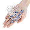 BETITETO 40 Pcs U-Shaped Flower Rhinestone Hair Pins Crystal Hair Accessories for Bridal Wedding Party Girls' Sweet Sixteen (Blue)