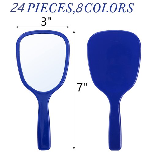 ZOOFOX 24 Pieces Hand Mirror, Small Handheld Mirror with Handle, Compact Makeup Mirror for Travel, Camping, Daily Use