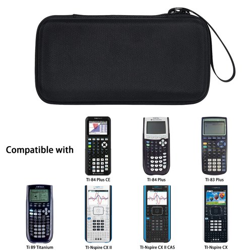 co2CREA Hard Case Compatible with Texas Instruments TI-84 Plus CE/TI-84 Plus/TI-Nspire CX II CAS/TI-Nspire CX II/TI-83 Plus/TI-89 Titanium/TI-85 / TI-86 Color Graphing Calculator, Black