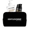 Gentlehomme Facial Kit - Pouch, Facial Cream & Cleanser for Men, Face Essentials for Travel, Men's Travel Skincare Set - Includes Facial Cream (1.8 oz), Exfoliating Face Wash Booster (3.4 oz) & Pouch