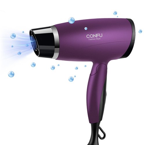 1600W Compact Small Hair Dryer Lightweight,CONFU Portable Quiet Blow Dryers with Folding Handle C...