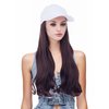 Rugelyss Hat Wig for Women Long Wavy Baseball Cap Wig with Curly Hair Extensions Synthetic Rednish Brown Wig Adjustable White Baseball Hat