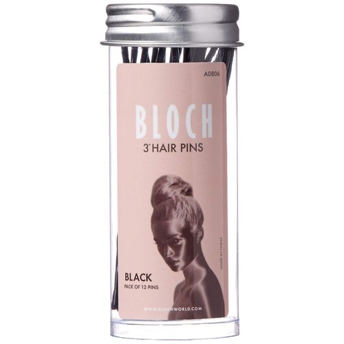 Bloch Unisex-Adult&#39;s Standard Hair Pins-3&quot;-12 Pack, Black, 12 Count (Pack of 1)