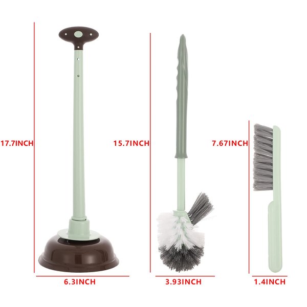 Toilet Plunger and Bowl Brush Combo for Bathroom Cleaning,Green, 1 Set by Cq acrylic