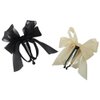 2 Pcs Chiffon Banana Hair Clips Big Bow Hair Claw Clips No Slip Hair Barrette Clips Ponytail Holder Hair Accessories for Women Ladies Girls (Black and Beige)