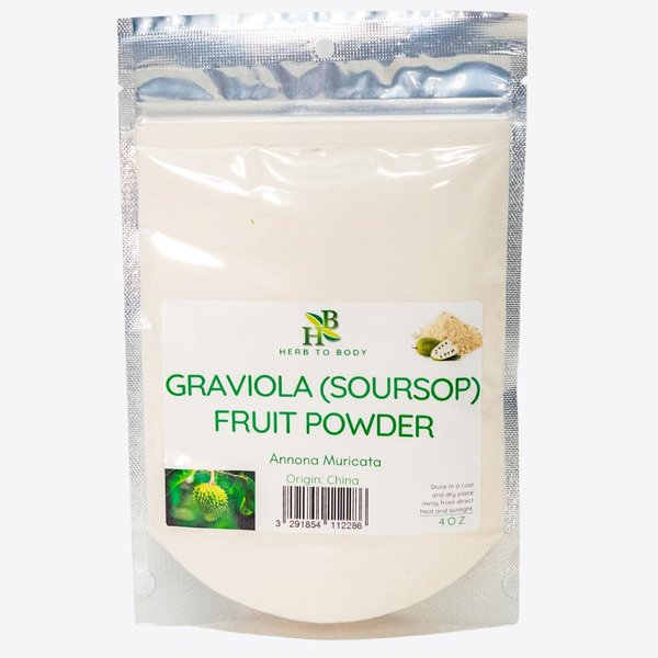 Herb To Body Graviola (Soursop) Fruit Powder | Annona muricata | Wildcrafted | 4oz