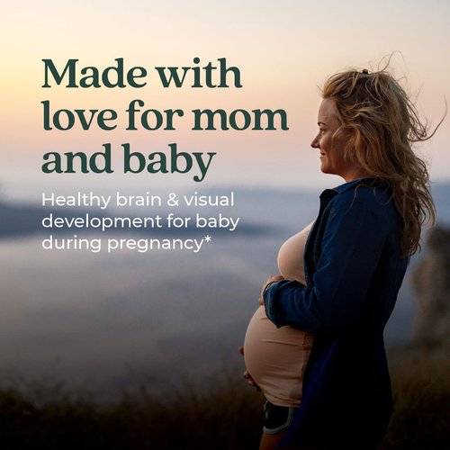 New Chapter Wholemega for Moms Fish Oil Supplement - Prenatal DHA with Omega-3 + Vitamin D3 for Prenatal & Postnatal Support - 90 ct, 500mg Softgels