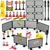 Pasacho City Road Signs Bricks Accessories, Construction Site Street Signs, Mini Traffic Cones & Crosswalk Signal Toys for Kids Building Blocks Toys for Boys