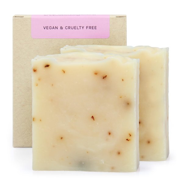 AUTHENTIC BATH & SOAP Cold Processed -Rose Soap Bar- Moisturizing, Anti-aging, radiant skin, Natural, Men & Women, no Sulfates or Parabens, Vegan, All Skin Types. (Pack of 2) 4.2 Oz Each