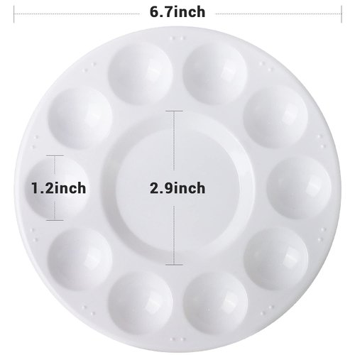 6 Pack Paint Tray Palettes, Plastic Paint Pallet for Kids Art Painting Palette for Painting or DIY Craft Class, White