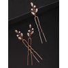 fxmimior 3 PCS Bridal Women Vintage Wedding Party Hair Pins Crystal Hair Accessories (rose gold)