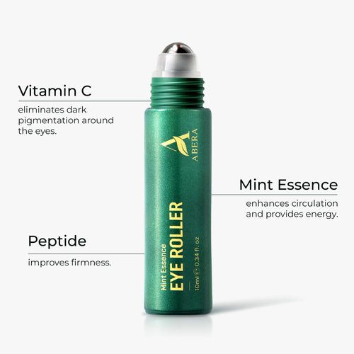 Abera Eye Serum For Dark Circles and Puffiness, Fine Lines Serum with Mint Essence, Vitamin C and Peptides 0.34 fl oz (Set 3 + 5 Eyemask)…