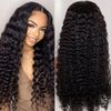 ZHENLISI 13x4 Deep Wave Lace Front Wigs Human Hair Long Deep Curly Hd Wet and Wavy Glueless Pre Plucked with Baby Hair Wigs for Black Women(22 Inch)