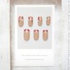 Fall Short Press on Nails French Tip Fake Nails Medium Length Hand-Painted Short Nails Glossy Nude with Leaves Designs Acrylic Nails Brown Nail Tips Full Cover Glue on Nails for Women Girls