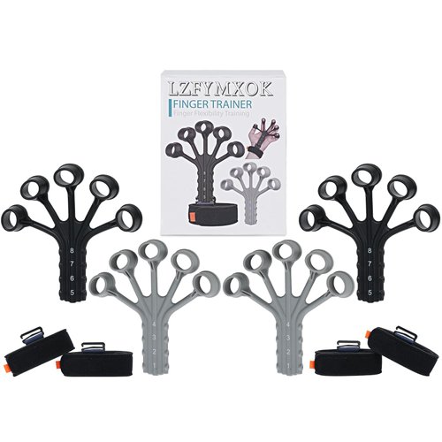 Grip Strength Trainer,Gripster, 4 Pcs Hand Gripper Strengthener, 8-Gear Strength Adjustment, Used to Exercise Finger Strength, Flexibility and Physical Recovery of Hands.