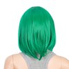 SWACC Short Straight Bob Wig with Bangs Synthetic Colorful Cosplay Daily Party Flapper Wig for Women with Wig Cap (Green)