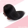 Mannequin Head with Human Hair 16'' Cosmetology Manikin Doll Head with 100% Real Human Hair Mannequin Head for Braiding Hairstylists Cosmetology Students Practice Styling with Free Clamp Holder-Black