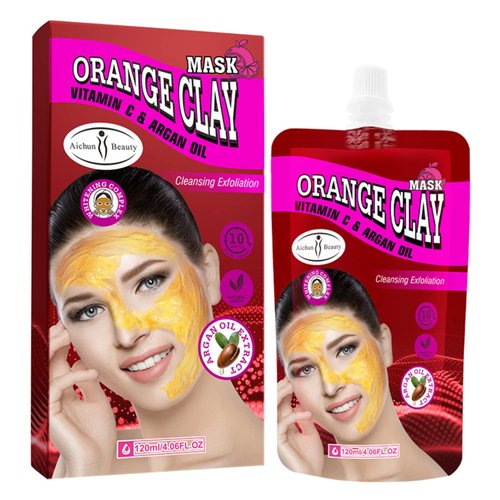 AICHUN BEAUTY Orange Clay Vitamin C Argan Oil Extract Cleansing Exfoliation Anti-Freckle Anti-Oxi...
