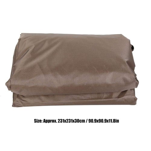 Outdoor Square Hot Tub Cover, Waterproof Sunproof SPA Cover Protector 90.9x90.9x11.8in (Coffee)
