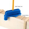 Center Scriber Line Scriber Woodworking Marking Offset Marking Tool Marking Center Finder Tool Wood Scribe Marking Gauge Fits Standard Wooden Pencils (1, Blue)