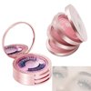 YiQiYi Eyelash Storage Box-2 Pack Eyelash Holder Case with Mirror 3Layers Circle Eyelash Box with Lash Holder Empty Makeup Case Travel for Women and Girls（Rose Gold)）