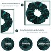 IVARYSS Dark Green Scrunchies, Premium Velvet Soft Hair Scrunchy Bulk, Solid Colors Thick Elastic Bands, Hair Accessories for Women and Girls, 12 Pack