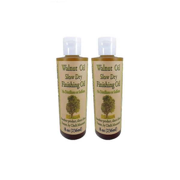 Walnut Oil Finisher Food Safe Preserve & Beautify Finished & Unfinished Wood - 8oz Bottles 2 Pack