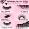 Bepholan False Eyelashes 20 Pairs Pack Natural Look Fluffy 3D False Lashes Soft Faux Mink Strip Lashes Volume Fake Eye Lashes（H02)