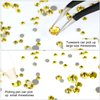 4240Pcs Flatback Yellow Rhinestones Glass Crystal Diamonds for Nail Art Crafts Tumblers Shiny Round with Tweezers and Picking Pen (SS6~SS20 Set)