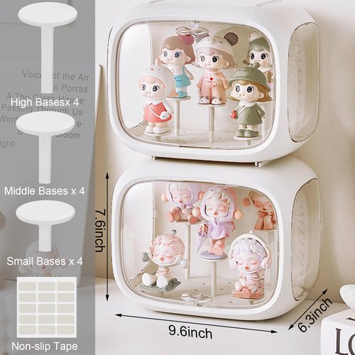 LDXDRU Display Case for Figures Display Box for Collectibles Acrylic Display Box with Magnetic Door Dust and Moisture Proof Adjustable Display Stand for Lego Collectibles Action Figures Pop Mart